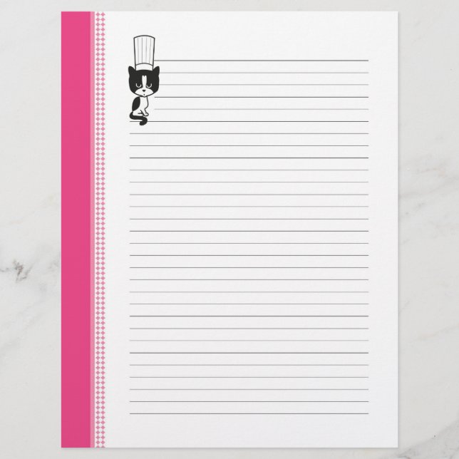 Páginas de Receita Vinculada a Gatos do Chef (Frente)