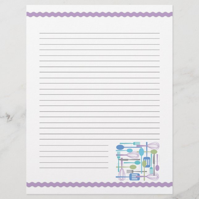 Páginas de receitas dos Utensílios de Cozinhar da  (Frente)