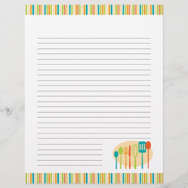 Páginas de receitas dos Utensílios de Cozinhar da  (Frente)