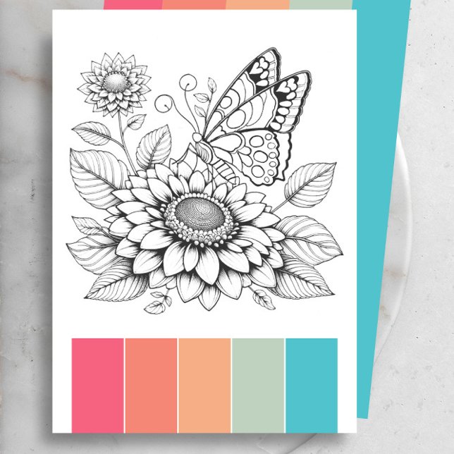 Páginas Terapêuticas de Cartões de Coloração de Bo (Adult coloring pages with color scheme by Victoria Grigaliunas of Do Tell A Belle)