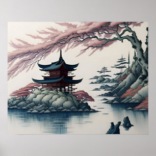Pagoda e Poster de paisagem