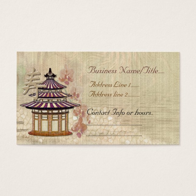 Pagoda Rosa Mixed Media Oriental (Frente)
