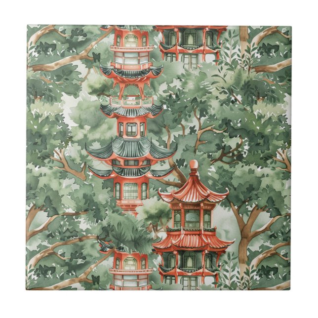 Pagode Chinesa Floresta Verde Sálvia (Frente)