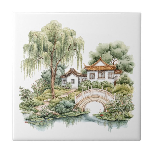 Pagode Chinoiserie Toile De Jouy  (Frente)
