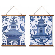 PAGODES CHINOISERIE EM AZUL 1 & 2