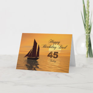 Pai, 45.o Cartão de aniversário de iate Sunset