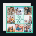 Pai 60th Happy Birthday modelo quadrado de foto<br><div class="desc">👉 um sorriso com uma placa de colagem de fotos do Pai de 60 anos moderna! - Basta clicar para personalizar este design 🔥 As minhas promessas - Este design é único e foi concebido consigo 🙏 Obrigado por apoiar a minha pequena empresa - Se preferir um item personalizado ou...</div>