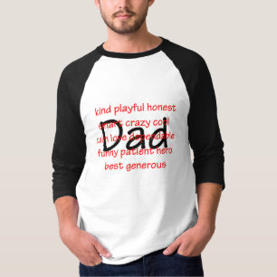 Pai - a camisa dos homens - palavras do "pai" no