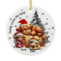 Pai ama seu ornamento de filhos (meninos, meninas)