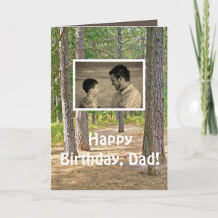 Pai Aniversário, Rustic, Cartão com fotos de Camin