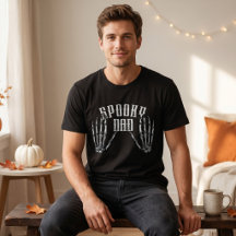 Pai Assustador Camisa Vintage Esqueleto Halloween