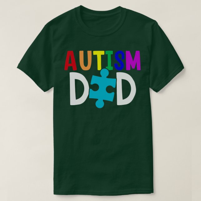 Pai Autismo Camisa Autismo Quebra-cabeça de Consci (Frente do Design)