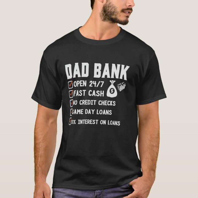 PAI BANCO Camisa Rápida Numerário Sem Crédito Cheq (Frente)