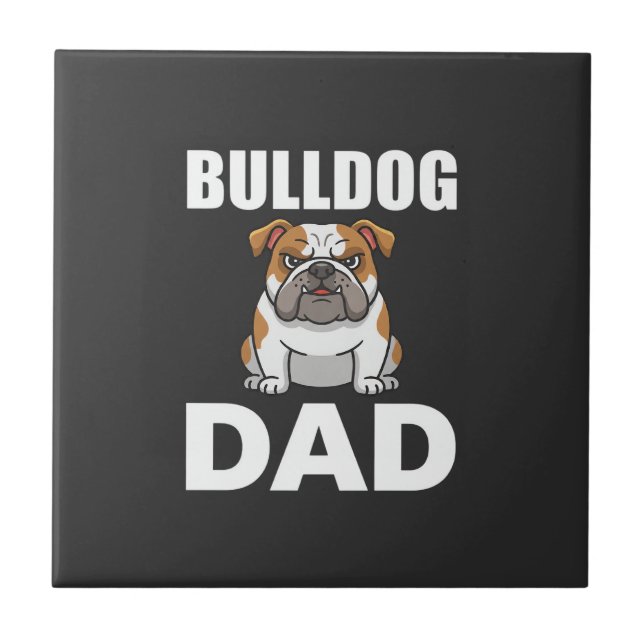 Pai Bulldog Cartoon Amante de Cachorro (Frente)