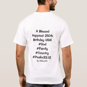 pai Camiseta Abençoado Feliz 250º Aniversário EUA!