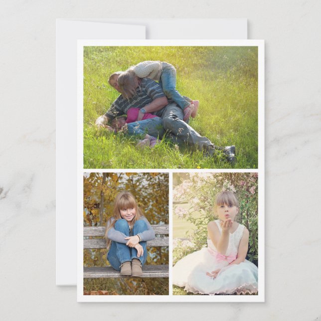 Pai Colagem de Fotografias Três Imagens Cartão de  (Frente)