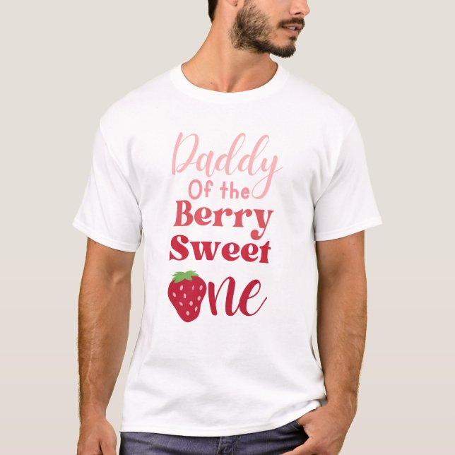 Pai da camisa de morango Berry Sweet One Strawberr (Frente)