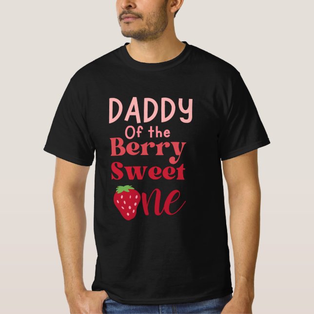 Pai da camisa de morango Berry Sweet One Strawberr (Frente)