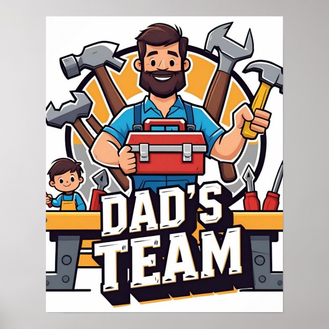Pai da equipe de ferramentas da família Poster dig (Frente)