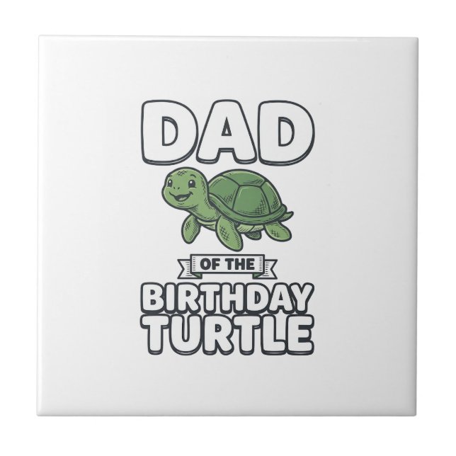Pai da Tartaruga de Aniversário Design de Pai de T (Frente)