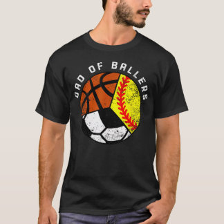 Pai de Atletas Camiseta Engraçada de Softbol Futeb