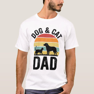 Pai de Cachorro e Gato Camisa Vintage de Design de
