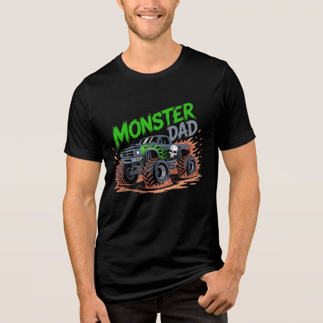Pai de Caminhão Monstro Design, Camisa Combinando  (Frente)