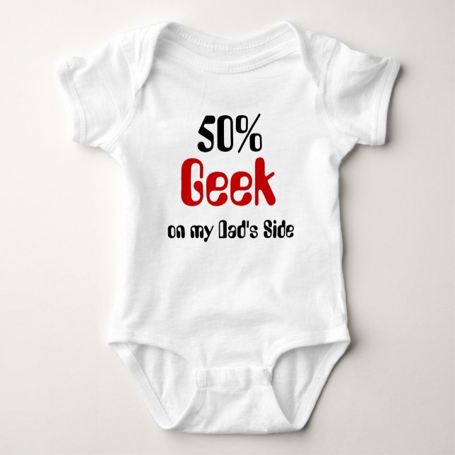 pai De Camisa De Bebê Do Lado Do Geek 50% (Frente)