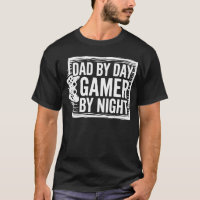 Pai de Dia Gamer à Noite Camiseta - Divertido Jogo