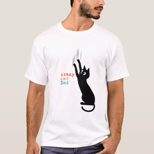Pai de Gato Louco - Camiseta Engraçada para Gatos (Frente)