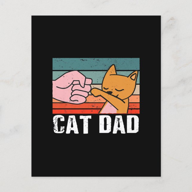 Pai de gatos | DIA DE OS PAIS | Retro Cat Presente (Frente)