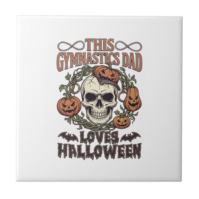 Pai de Ginástica Ama Halloween Caveira Abóboras Mo (Frente)