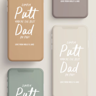 Pai de Golf - moderna tipografia verde khaki engra