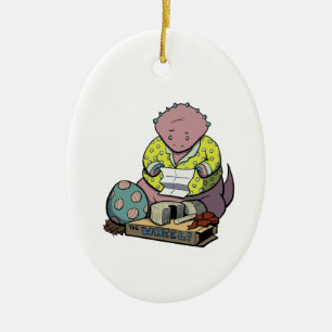 Pai de Protoceratops em enfeites de natal