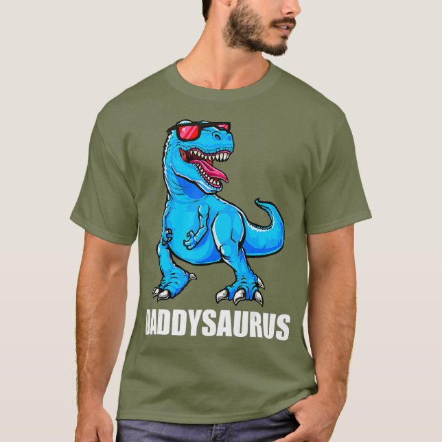 Pai Dinossauro Camisa Daddysaurus Rex Pai (Frente)