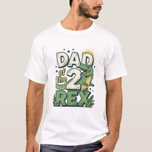 Pai do 2 Rex Camisa de Pai de Dinossauro Design_1