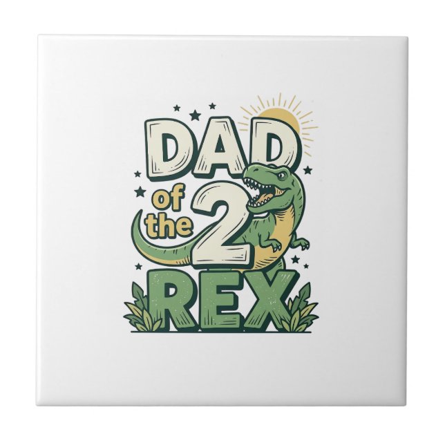 Pai do 2 Rex Camisa do Pai do Dinossauro Design_1 (Frente)