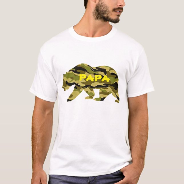 pai do exército urso ursinha engraçada camisa de c (Frente)
