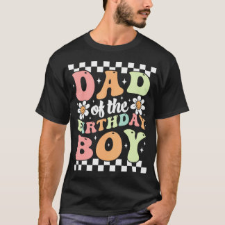 Pai do Menino do Aniversário Camisa de Festa Retro
