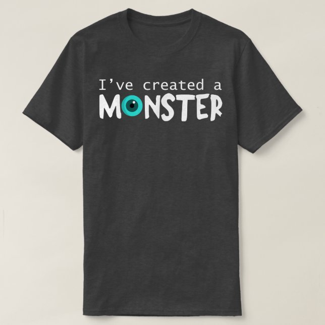 Pai e Camisa do Filho Eu Criei um Monstro (Frente do Design)
