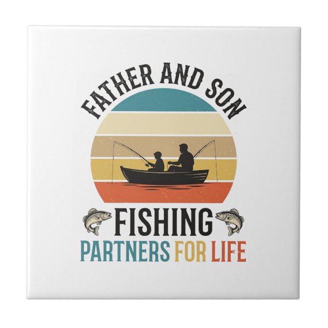 Pai e Filho Parceiros de Pesca para a Vida Design_ (Frente)