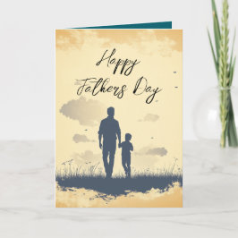 Pai e seu cartão de dobrar dia de os pais silencio