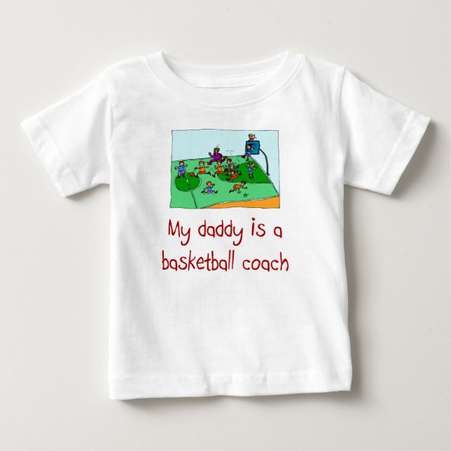 Pai é uma camisa de bebê do treinador de basquete (Frente)