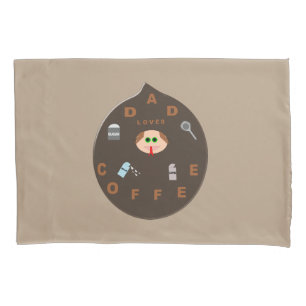 Pai Engraçado Monstro Adora Café Pillowcase