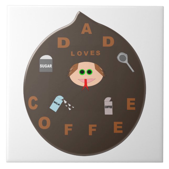 Pai engraçado Monstro ama Azulejo de café (Frente)