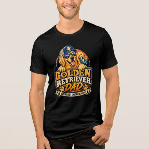 Pai Golden Retriever Retro Vintage Pôr do Sol