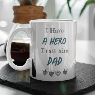 Pai Herói | Caneca de Café Personalizada para o Di