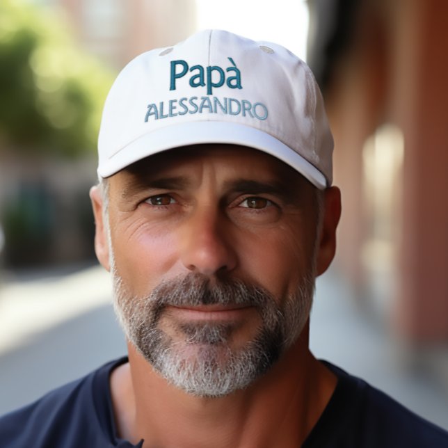 Pai italiano Papà boné bordado personalizado (Papà (Italian for Father or Dad)
Embroidered Baseball Cap)