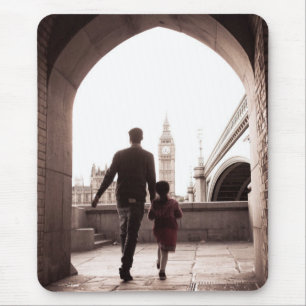 Pai Little Girl - Big Ben - Londres - Mousepad