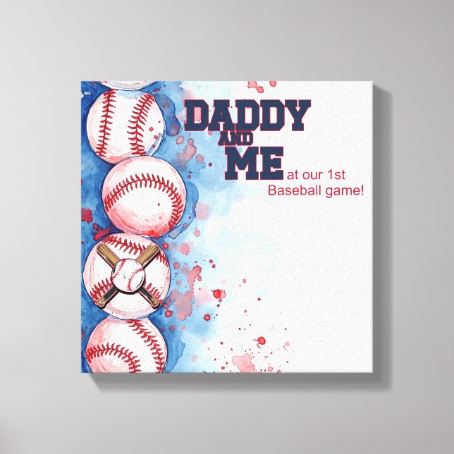 Pai & Me Baseball Canvas Art (Frente)